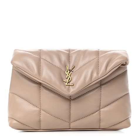 ysl dark beige clutch